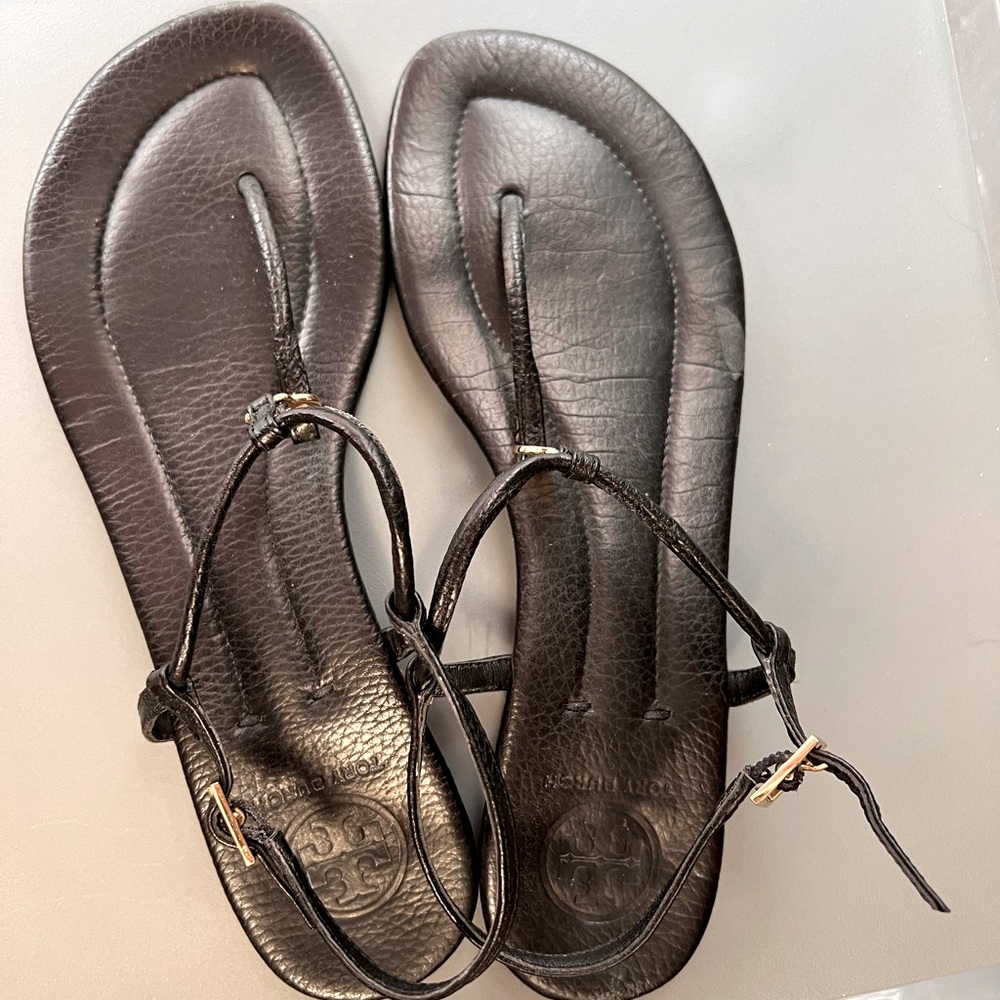 Tory Burch capri t-straps black sandals